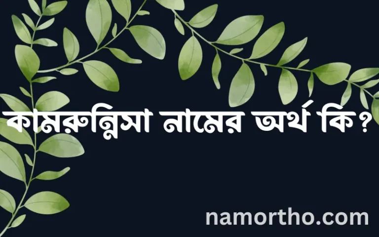 কামরুন্নিসা নামের বাংলা আরবি ইসলামিক অর্থ কি?