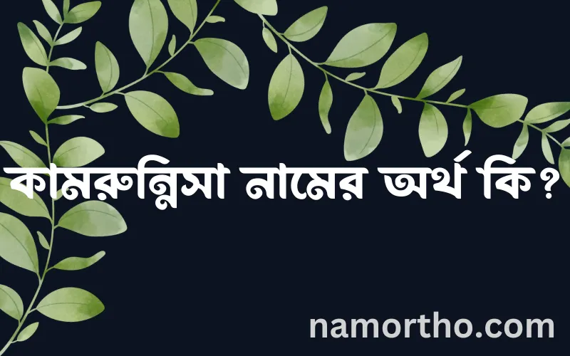 কামরুন্নিসা নামের আর্থ কি?