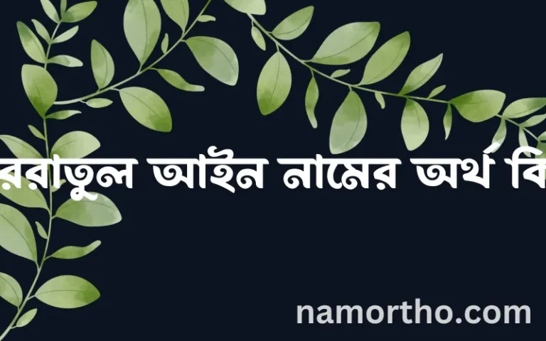 কুররাতুল আইন নামের অর্থ কি এবং ইসলাম কি বলে? (বিস্তারিত)