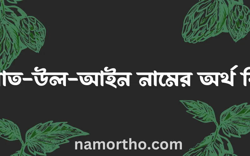 কুরাত-উল-আইন নামের আর্থ কি?