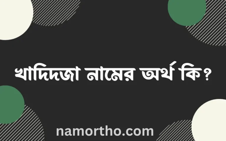 খাদিদজা নামের অর্থ কি, বাংলা ইসলামিক এবং আরবি অর্থ?
