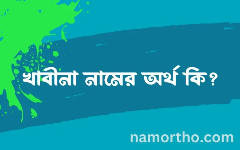 খাবীনা নামের বাংলা আরবি ইসলামিক অর্থ কি?