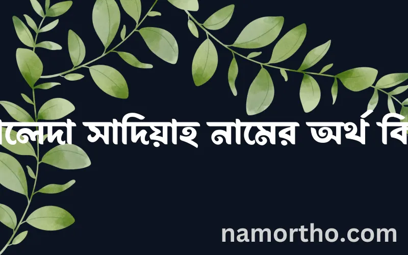 খালেদা সাদিয়াহ নামের আর্থ কি?