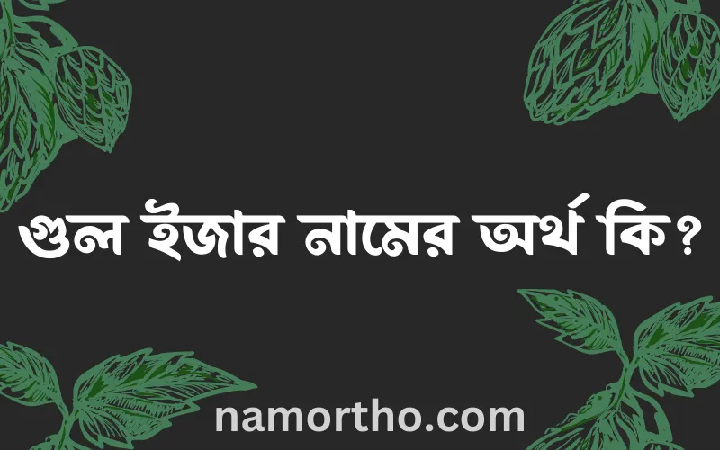 গুল ইজার নামের আর্থ কি?