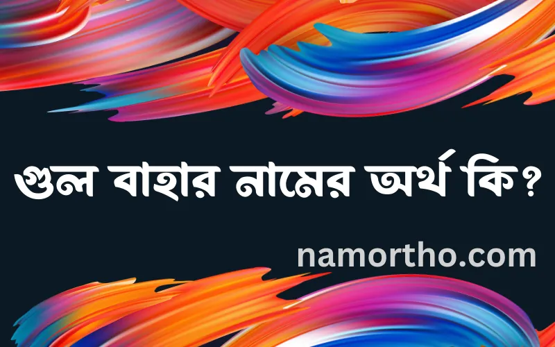 গুল বাহার নামের আর্থ কি?
