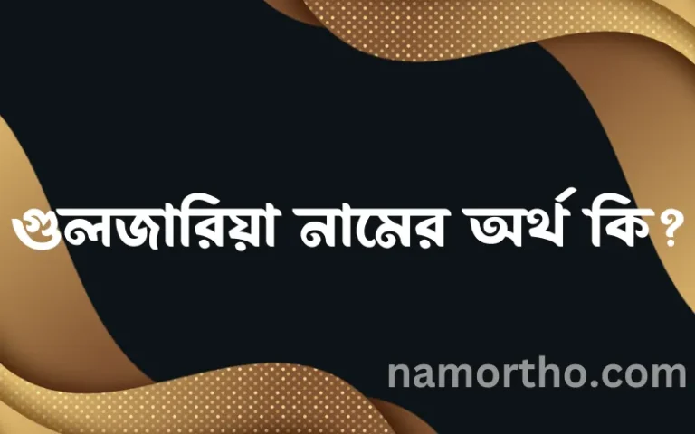 গুলজারিয়া নামের অর্থ কি এবং ইসলাম কি বলে? (বিস্তারিত)