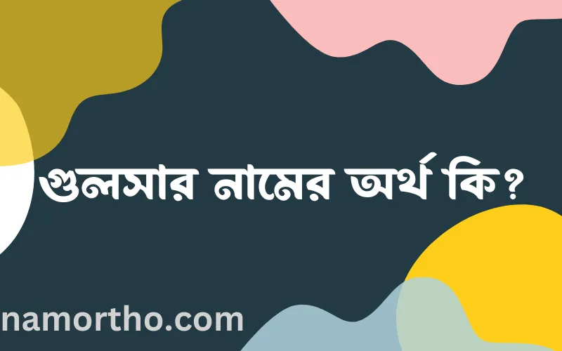 গুলসার নামের আর্থ কি?