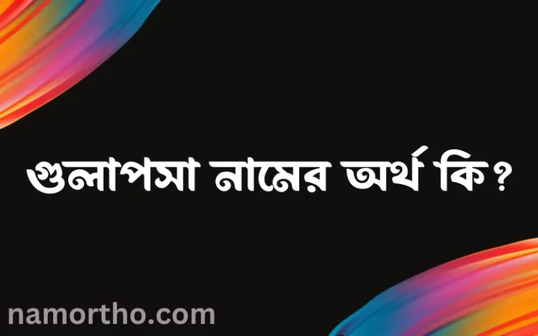 গুলাপসা নামের অর্থ কি? ইসলামিক আরবি বাংলা অর্থ