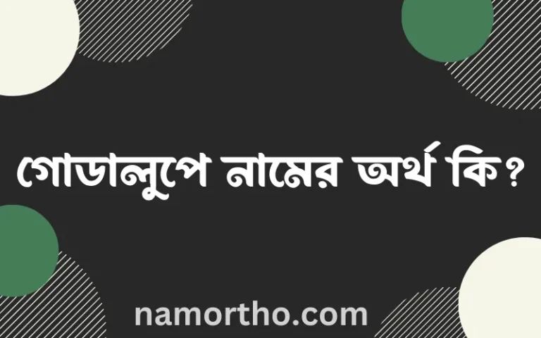 গোডালুপে নামের অর্থ কি? ইসলামিক আরবি বাংলা অর্থ এবং নামের তাৎপর্য