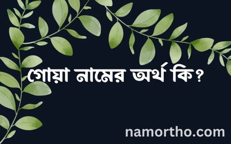গোয়া নামের অর্থ কি, বাংলা ইসলামিক এবং আরবি অর্থ?