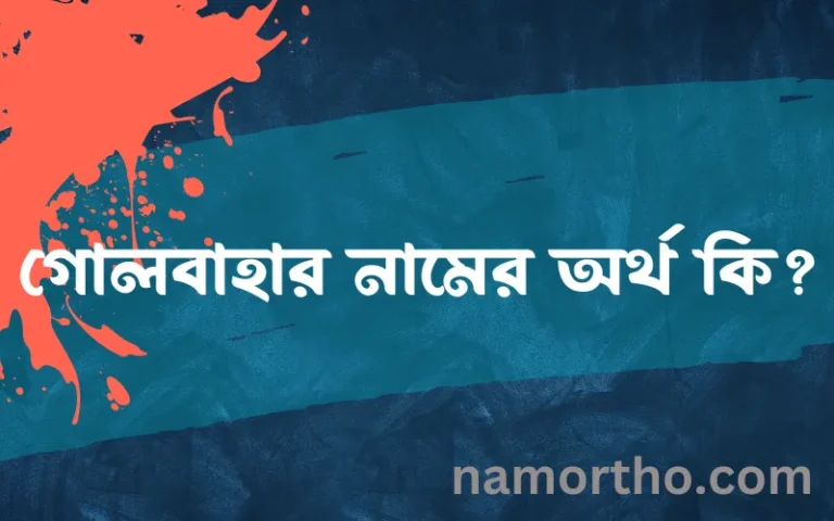 গোলবাহার নামের অর্থ কি, ইসলামিক আরবি এবং বাংলা অর্থ জানুন