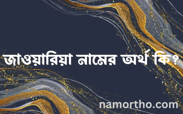 জাওয়ারিয়া নামের অর্থ কি এবং ইসলাম কি বলে? (বিস্তারিত)
