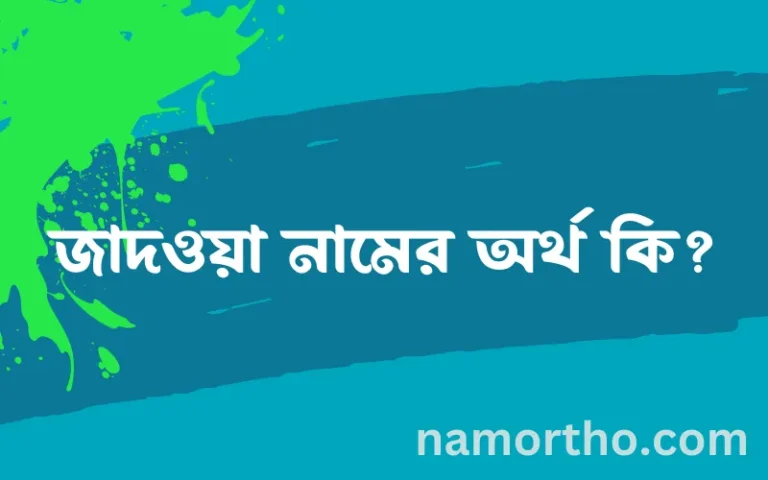 জাদওয়া নামের অর্থ কি, ইসলামিক আরবি এবং বাংলা অর্থ জানুন