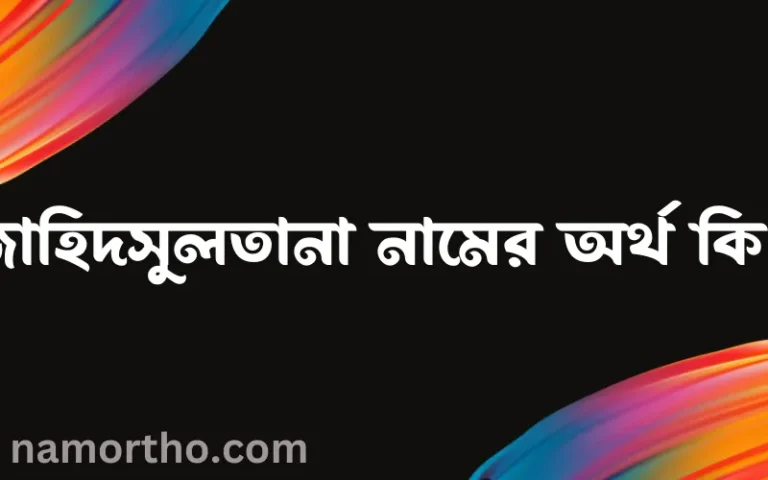 জাহিদসুলতানা নামের অর্থ কি, বাংলা ইসলামিক এবং আরবি অর্থ?