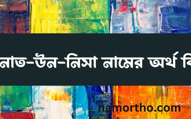 জিনাত-উন-নিসা নামের বাংলা আরবি ইসলামিক অর্থ কি?