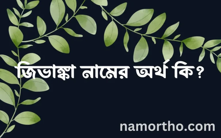 জিভাঙ্কা নামের অর্থ কি এবং ইসলাম কি বলে? (বিস্তারিত)