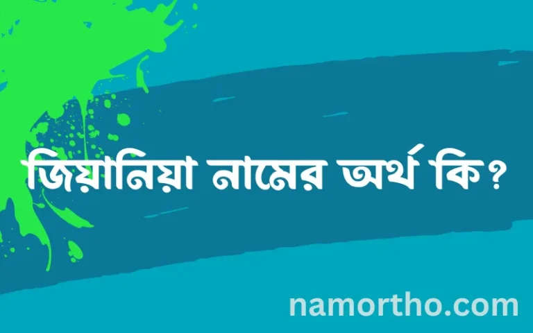জিয়ানিয়া নামের বাংলা আরবি ইসলামিক অর্থ কি?