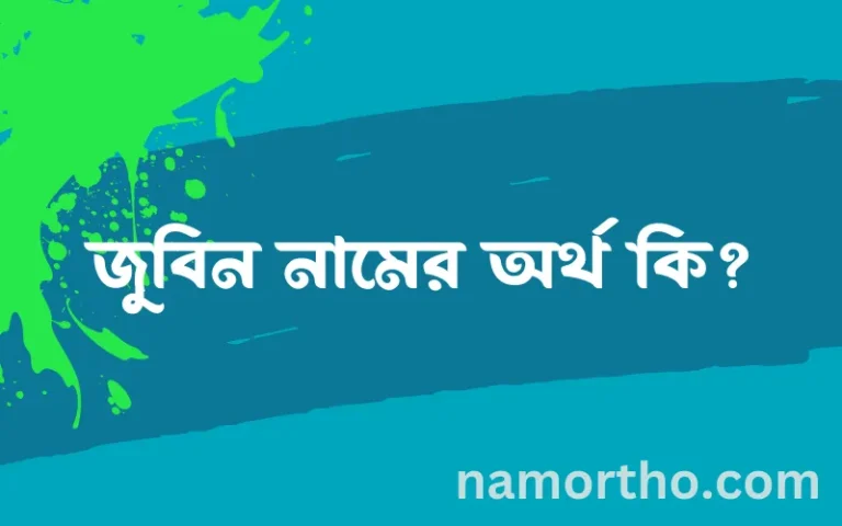 জুবিন নামের অর্থ কি? জুবিন নামের ইসলামিক অর্থ এবং বিস্তারিত তথ্য সমূহ