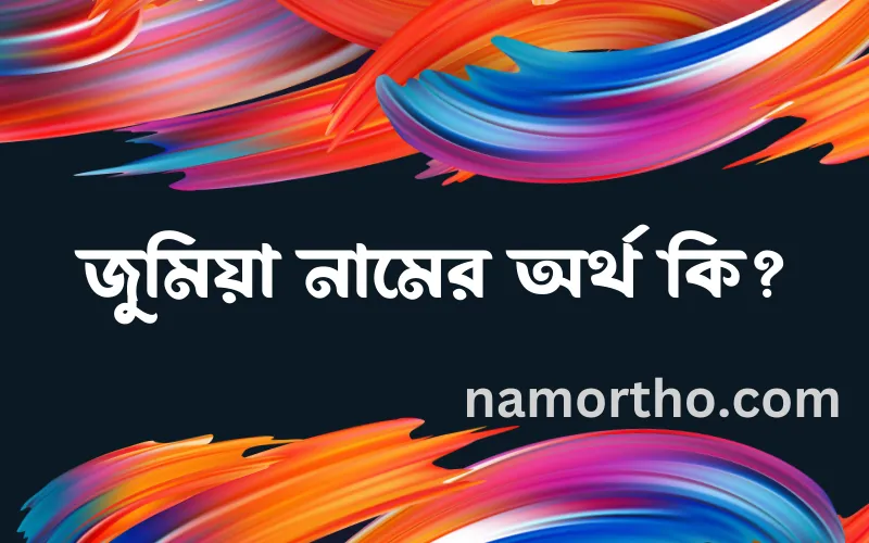 জুমিয়া নামের আর্থ কি?