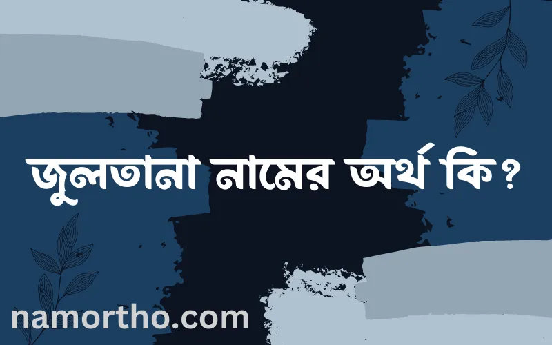 জুলতানা নামের আর্থ কি?