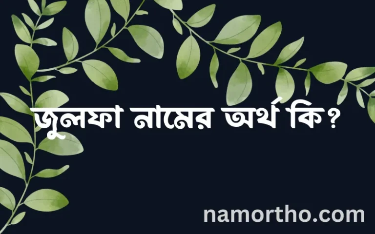 জুলফা নামের অর্থ কি? (ব্যাখ্যা ও বিশ্লেষণ) জানুন