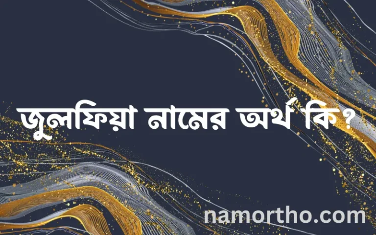 জুলফিয়া নামের অর্থ কি? ইসলামিক আরবি বাংলা অর্থ
