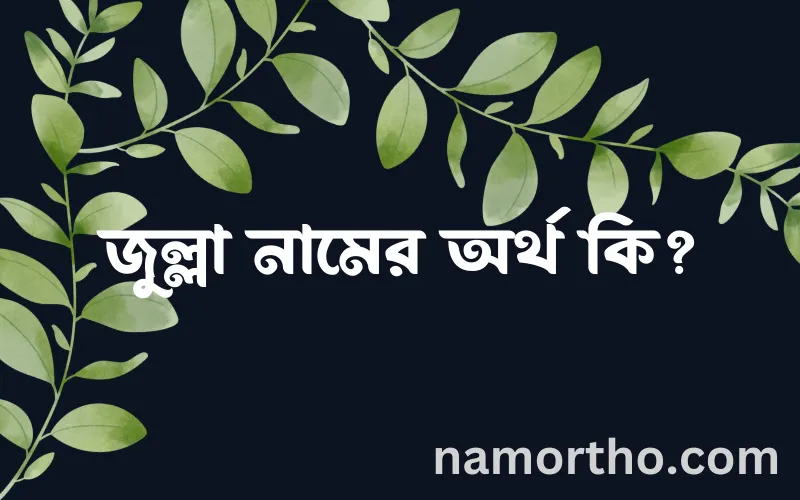 জুল্লা নামের আর্থ কি?
