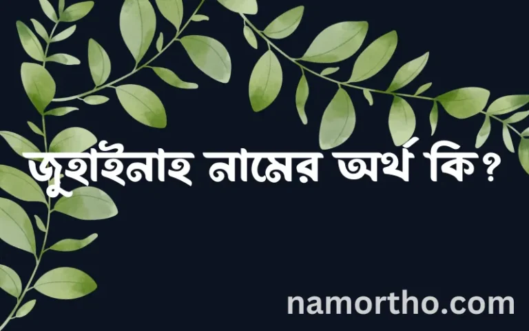 জুহাইনাহ নামের অর্থ কি এবং ইসলাম কি বলে? (বিস্তারিত)