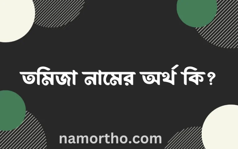 তমিজা নামের বাংলা আরবি ইসলামিক অর্থ কি?