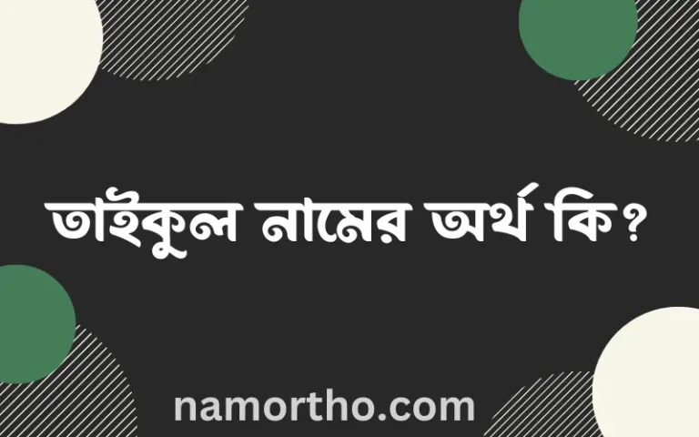 তাইকুল নামের অর্থ কি? তাইকুল নামের বাংলা, আরবি/ইসলামিক অর্থসমূহ