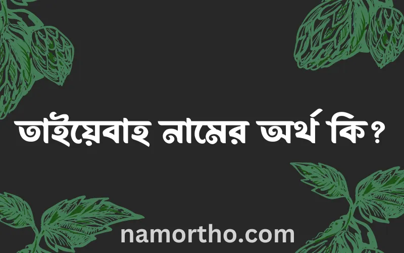 তাইয়েবাহ নামের আর্থ কি?