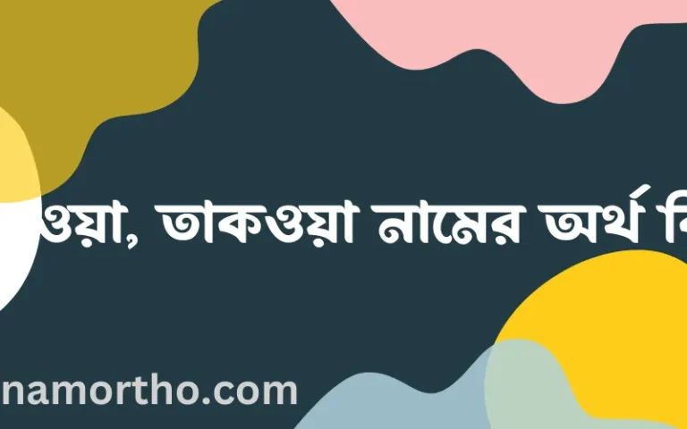 তাকওয়া, তাকওয়া নামের বাংলা আরবি ইসলামিক অর্থ কি?