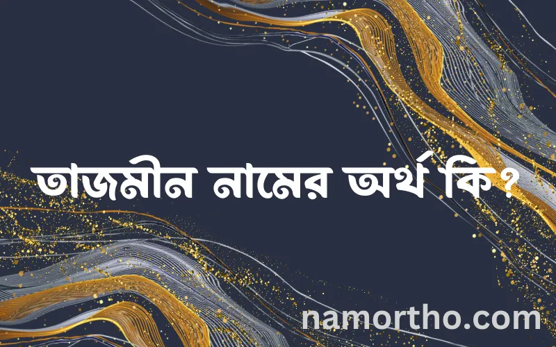 তাজমীন নামের আর্থ কি?