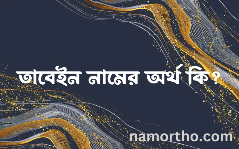 তাবেইন নামের আর্থ কি?