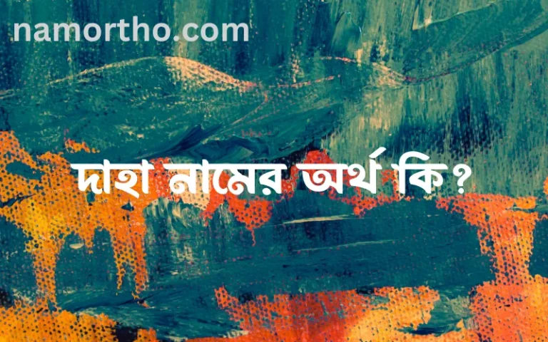 দাহা নামের অর্থ কি? ইসলামিক আরবি বাংলা অর্থ