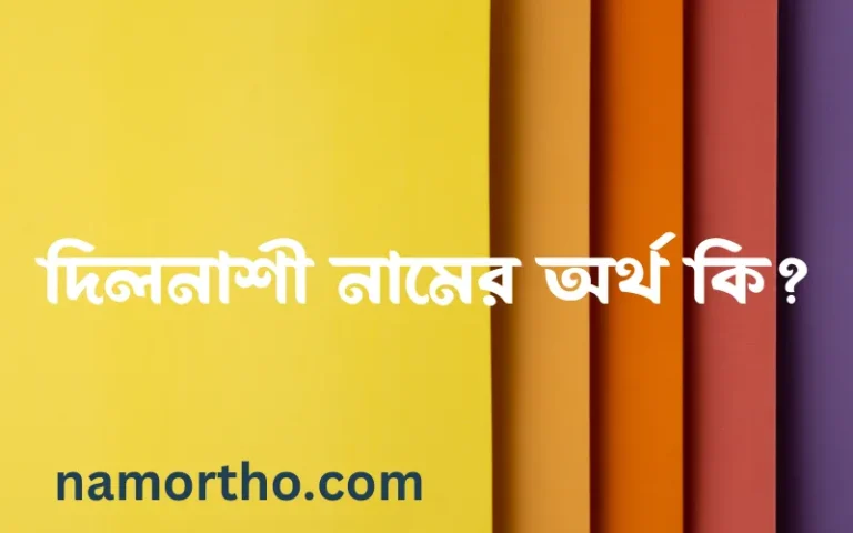 দিলনাশী নামের অর্থ কি এবং ইসলাম কি বলে? (বিস্তারিত)