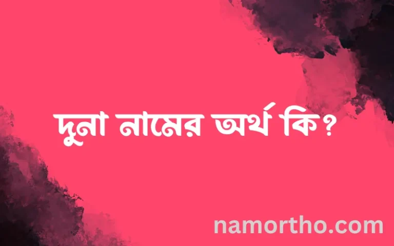 দুনা নামের অর্থ কি, ইসলামিক আরবি এবং বাংলা অর্থ জানুন