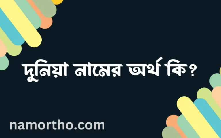 দুনিয়া নামের অর্থ কি? দুনিয়া নামের বাংলা, আরবি/ইসলামিক অর্থসমূহ