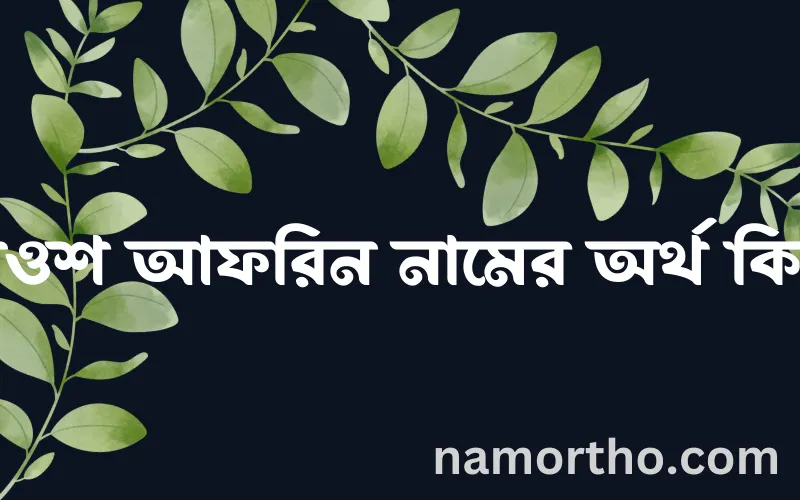 নওশ আফরিন নামের আর্থ কি?