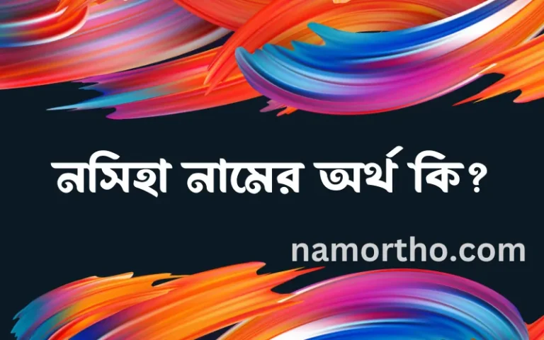 নসিহা নামের অর্থ কি? ইসলামিক আরবি বাংলা অর্থ