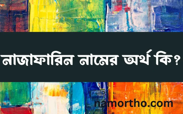 নাজাফারিন নামের অর্থ কি? (ব্যাখ্যা ও বিশ্লেষণ) জানুন