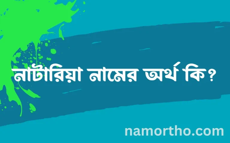 নাটারিয়া নামের বাংলা আরবি ইসলামিক অর্থ কি?