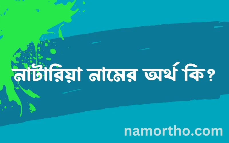 নাটারিয়া নামের আর্থ কি?
