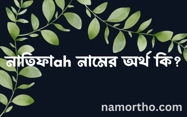 নাতিফাah নামের অর্থ কি এবং ইসলাম কি বলে? (বিস্তারিত)