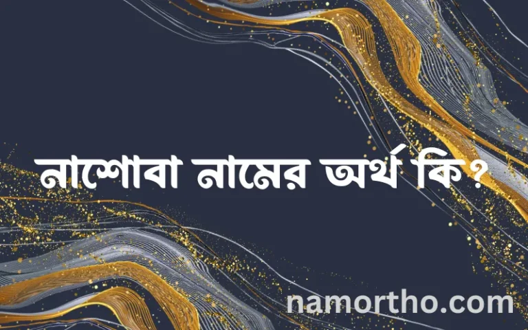 নাশোবা নামের অর্থ কি? নাশোবা নামের ইসলামিক অর্থ এবং বিস্তারিত তথ্য সমূহ