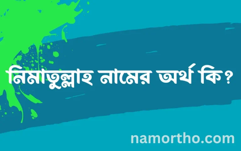 নিমাতুল্লাহ নামের অর্থ কি? (ব্যাখ্যা ও বিশ্লেষণ) জানুন