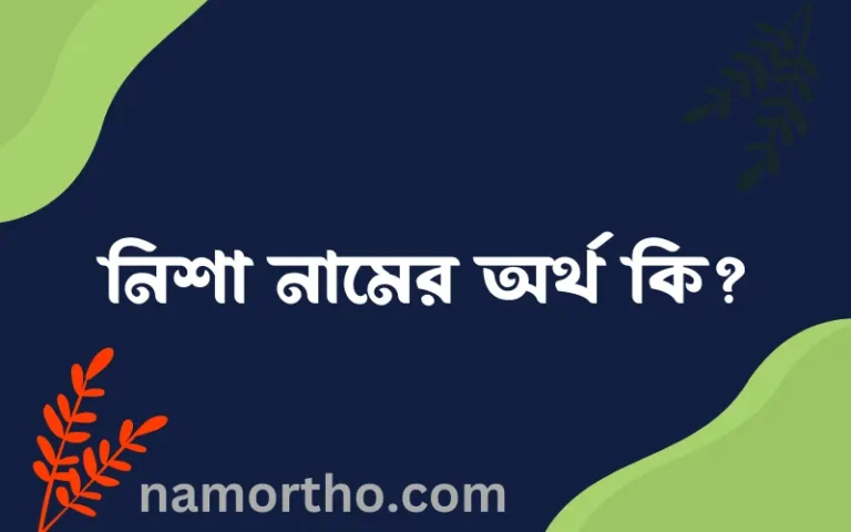 নিশা নামের অর্থ কি, ইসলামিক আরবি এবং বাংলা অর্থ জানুন