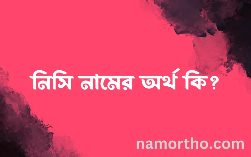 নিসি নামের আর্থ কি?