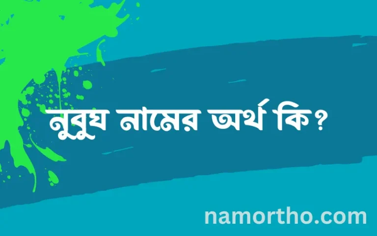 নুবুঘ নামের বাংলা আরবি ইসলামিক অর্থ কি?