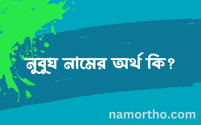 নুবুঘ নামের আর্থ কি?